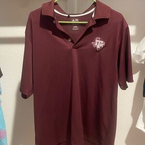 A&M Adidas Maroon Polo Shirt Athletic Casual Style